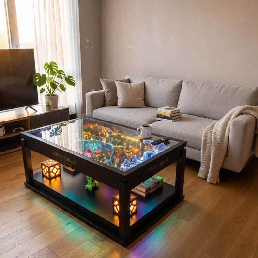 Craft - Mesa de centro LED con mundo de bloques